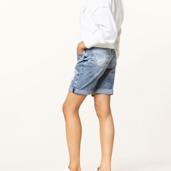 MAC Jeans (4) MINA Shorts Distressed Stretch Relaxed Fit (EU 34 / US 4) - Picture 3 of 14